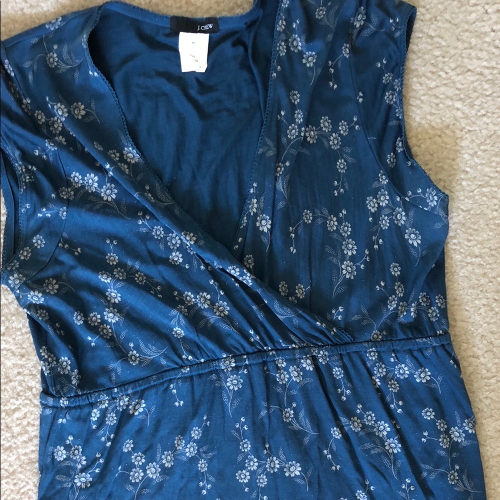 J.Crew sleeveless floral silk blouse in blue